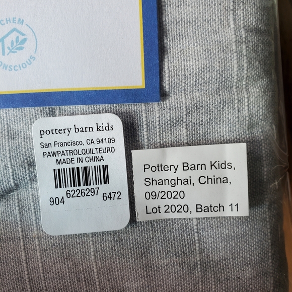 NEW Pottery Barn Kids Paw Patrol Quilted Sham Cotton Euro Square 26"x26" - Picture 3 of 6